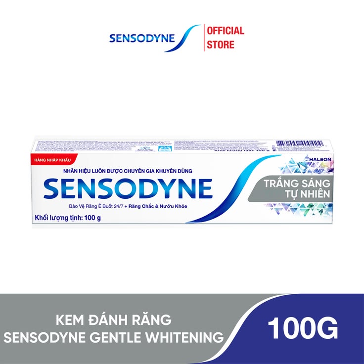 Kem đánh răng SENSODYNE Gentle Whitening 100g giúp giảm ê buốt hiệu quả và làm trắng răng tự nhiên